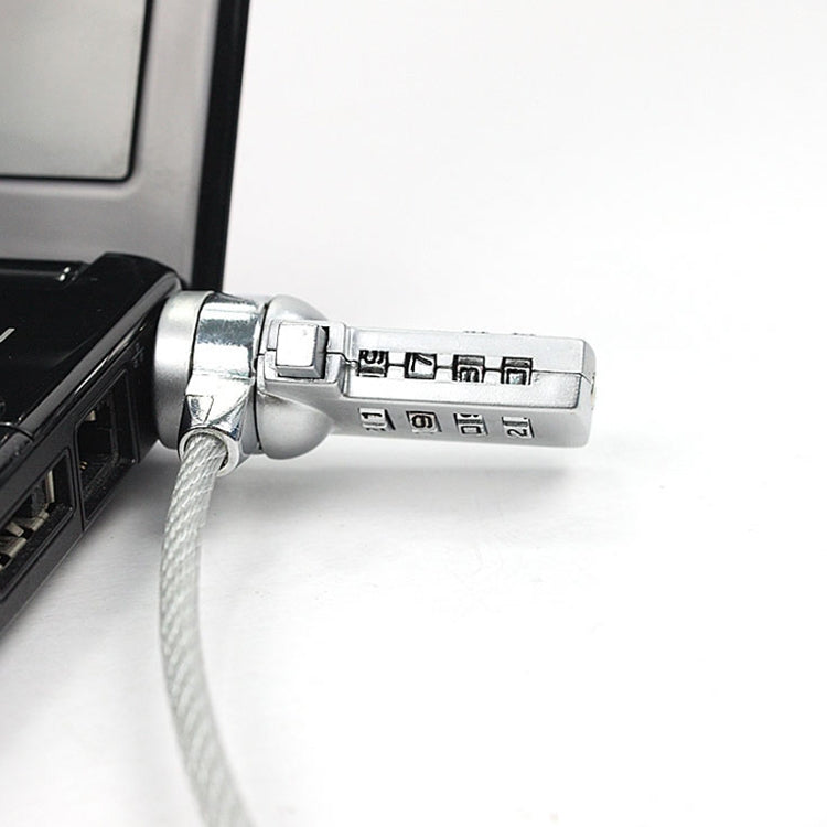 Khóa máy tính bốn số, khóa mật khẩu chống trộm đa năng cho sổ tay, đường kính 3,5 mm, dài 1,2 m