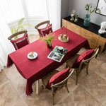 Khăn trải bàn chống thấm màu trơn vải lanh hình chữ nhật, 130x220cm, 130x240cm, 140x260cm, 130x300cm, 140x220cm, 140x240cm, 140x300cm