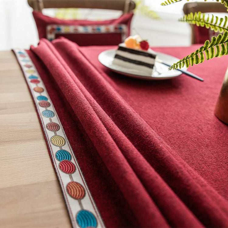 Khăn trải bàn chống thấm màu trơn vải lanh hình chữ nhật, 130x220cm, 130x240cm, 140x260cm, 130x300cm, 140x220cm, 140x240cm, 140x300cm