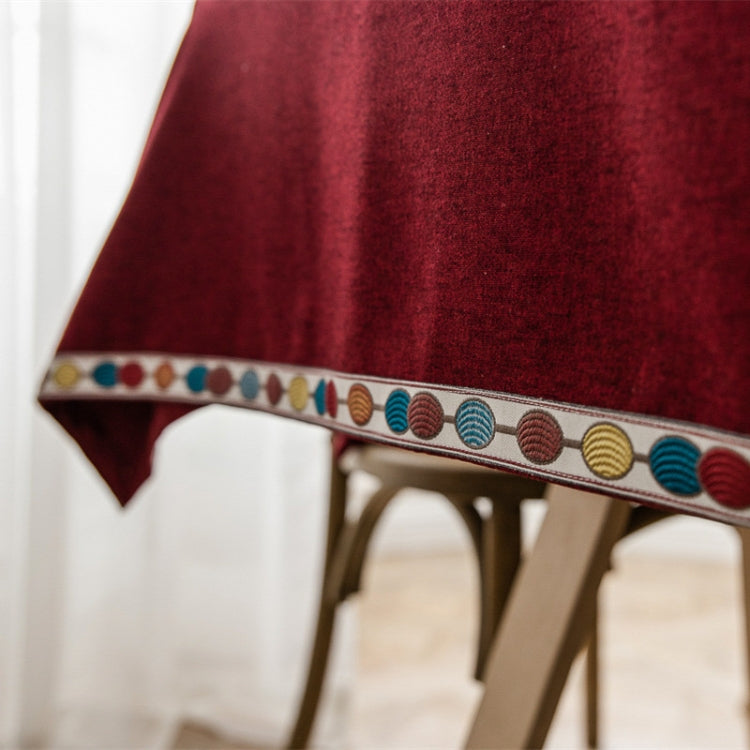 Khăn trải bàn chống thấm màu trơn vải lanh hình chữ nhật, 130x220cm, 130x240cm, 140x260cm, 130x300cm, 140x220cm, 140x240cm, 140x300cm