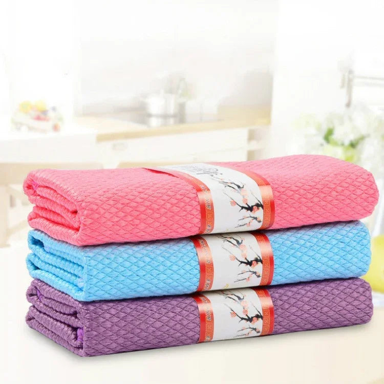 Khăn lau sợi mềm cửa kính bếp, bộ 3 màu 30 x 40 cm, bộ 6 màu 30×30 cm, bộ 6 màu 30×40 cm