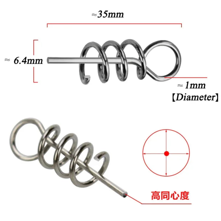 Bộ phụ kiện câu cá 20 trong 1, chốt lò xo cho mồi mềm Luya, 3.5CM 50 cái