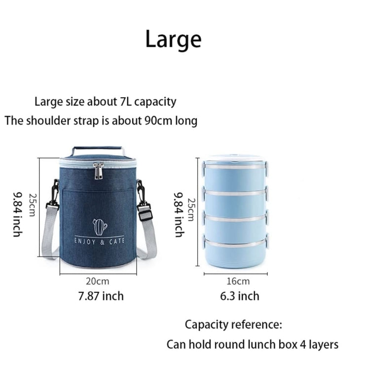 Túi đựng cơm tròn giữ nhiệt, túi đựng cơm gấp gọn & tiện mang theo, L, M