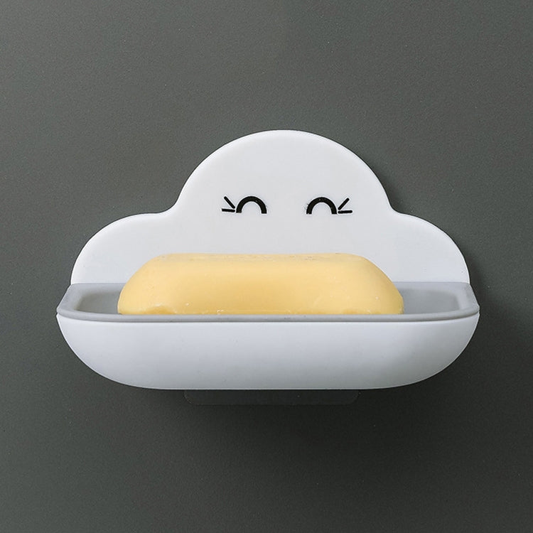 Hộp xà phòng hình đám mây sáng tạo gắn tường nhà vệ sinh, giá thoát nước hai lớp không cần khoan, màu trắng, hồng, xanh đậm, xanh nhạt