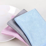 Khăn lau kính sợi microfiber không để lại vết, các kích thước 30x30cm xanh dương, 40x40cm xanh dương, 40x60cm xanh dương, 30x30cm hồng, 40x40cm hồng, 40x60cm hồng, 30x30cm xám, 40x40cm xám, 40x60cm xám