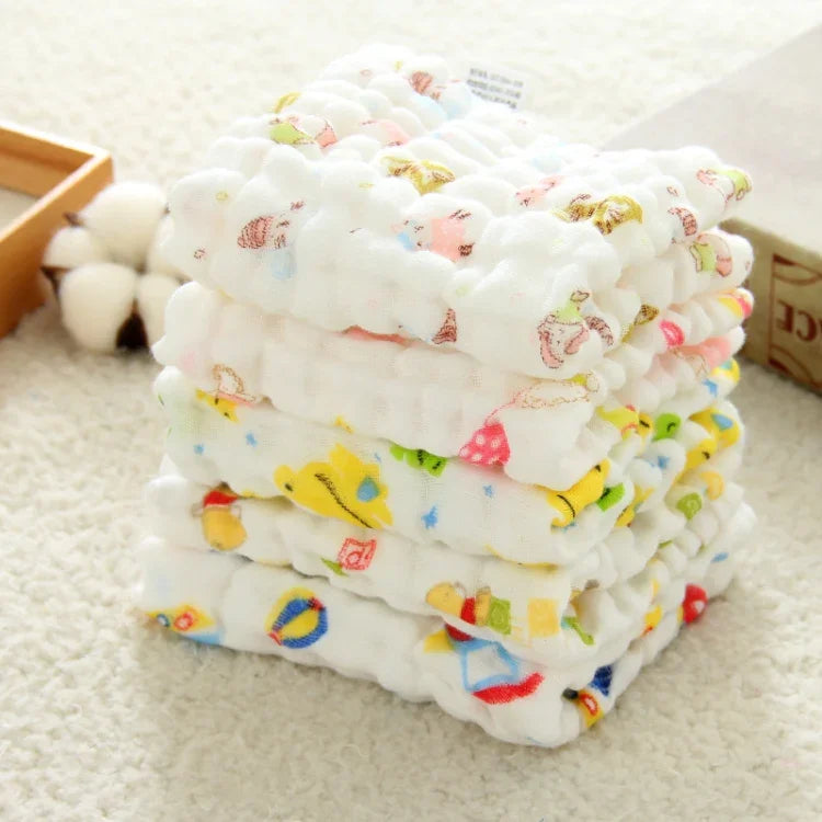 2 chiếc khăn lau nước bọt bằng vải bông 6 lớp, khăn y tế seersucker vuông nhỏ