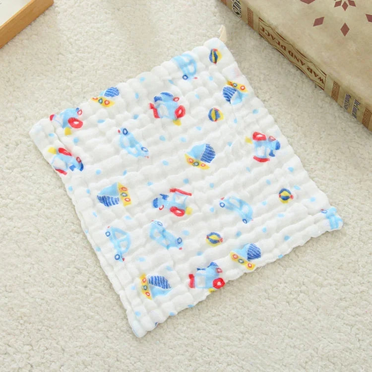 2 chiếc khăn lau nước bọt bằng vải bông 6 lớp, khăn y tế seersucker vuông nhỏ