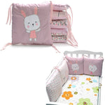 Chăn viền thêu hình thỏ cho cũi, bông cho bé, chống va đập, 30 x 30 cm