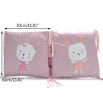 Chăn viền thêu hình thỏ cho cũi, bông cho bé, chống va đập, 30 x 30 cm