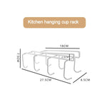 Giá đựng cốc ngăn không cần đóng đinh treo tường sáng tạo, 8 móc