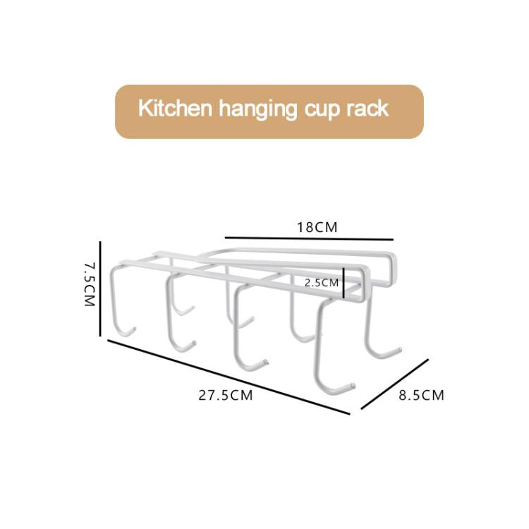 Giá đựng cốc ngăn không cần đóng đinh treo tường sáng tạo, 8 móc