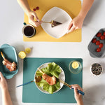 Tấm lót bàn ăn bằng silicone thực phẩm phong cách Bắc Âu, tấm cách nhiệt thân thiện môi trường, màu xanh lá, cam, be, xanh da trời, xám đậm