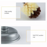 Bộ cọ vệ sinh toilet cán dài gia dụng không góc chết, màu xám, màu nâu