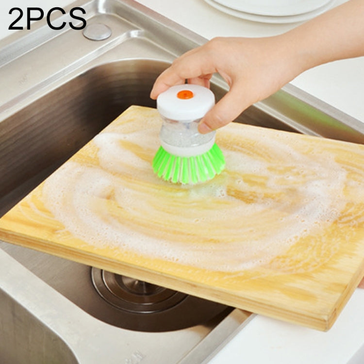 Bộ 2 Cái Bàn Chải Rửa Dụng Cụ Nhà Bếp Kèm Bình Đựng Nước Rửa Chén, Giao Màu Ngẫu Nhiên, Bàn Chải Rửa Dụng Cụ