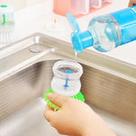 Bộ 2 Cái Bàn Chải Rửa Dụng Cụ Nhà Bếp Kèm Bình Đựng Nước Rửa Chén, Giao Màu Ngẫu Nhiên, Bàn Chải Rửa Dụng Cụ