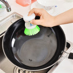 Bộ 2 Cái Bàn Chải Rửa Dụng Cụ Nhà Bếp Kèm Bình Đựng Nước Rửa Chén, Giao Màu Ngẫu Nhiên, Bàn Chải Rửa Dụng Cụ