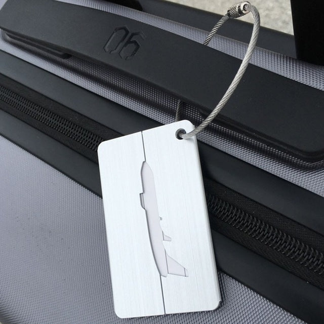 Brush Aluminum Luggage Tag Luggage Boarding Pass Check Tag