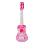 Đồ Chơi Âm Nhạc Mô Phỏng Nhạc Cụ Mini Bốn Dây Có Thể Chơi Ukulele Giáo Dục Mầm Non, Thỏ Hồng, Ngựa Vằn Xanh Nhạt, Hươu Cao Cổ Hồng, Khủng Long Vàng