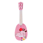 Đồ Chơi Âm Nhạc Mô Phỏng Nhạc Cụ Mini Bốn Dây Có Thể Chơi Ukulele Giáo Dục Mầm Non, Thỏ Hồng, Ngựa Vằn Xanh Nhạt, Hươu Cao Cổ Hồng, Khủng Long Vàng