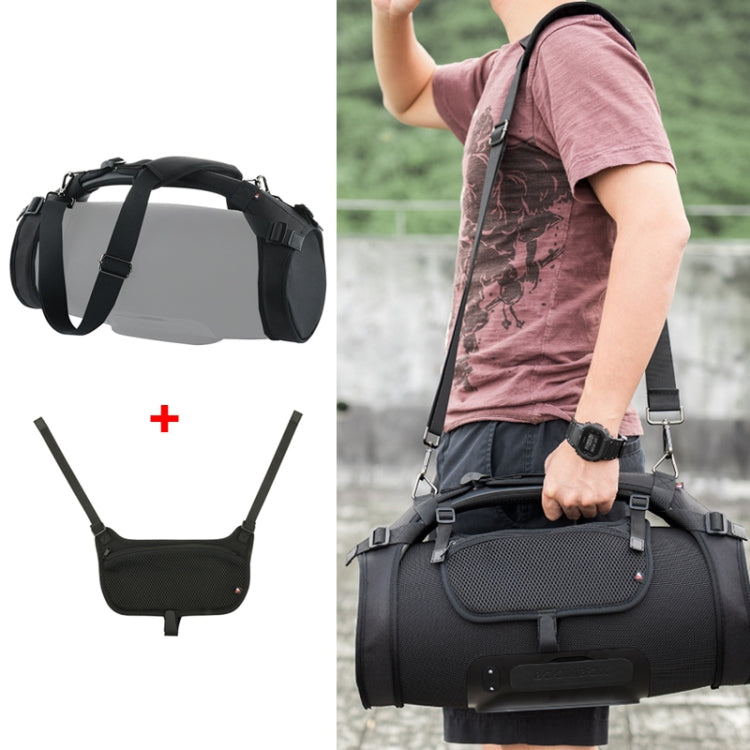 Bộ túi đeo vai đơn + túi đựng điện thoại cho loa JBL Boombox 1/2, túi + túi đựng điện thoại màu đen