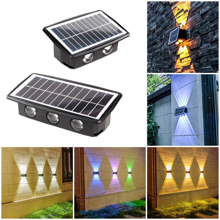 Đèn tường năng lượng mặt trời ngoài trời chống nước, đèn chiếu hai đầu lên xuống, 4LED, 8LED, 6LED