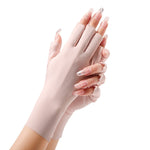 Găng tay chống nắng nữ nửa ngón bằng lụa lạnh, kiểu dáng: ngón giữa, ngón liền