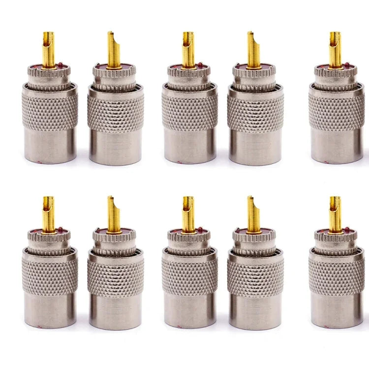 10 cái Đầu nối UHF Male PL259 cho cáp RG8 / RG58, UHF Male