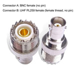 Đầu nối BNC Female Jack sang UHF PL-259 Female thẳng RF Coax Adapter, BNC Female sang UHF Female