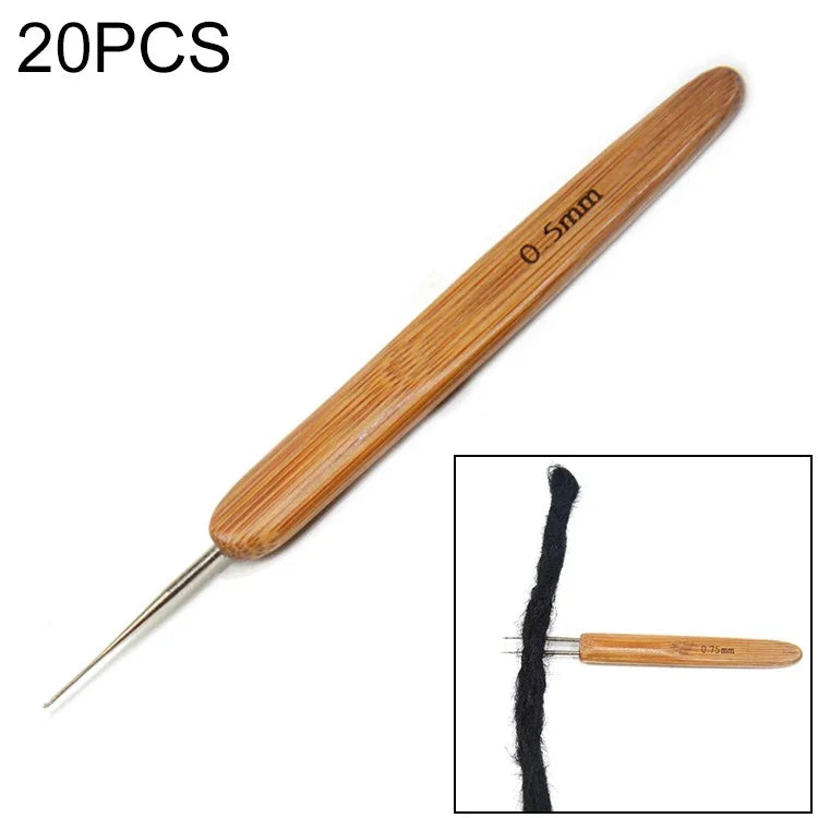 20 cái Dụng cụ đan tóc bím bẩn móc đơn móc đôi, 0.5 móc đơn, 0.75 móc đơn, 0.5 móc đôi, 0.75 móc đôi