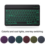 Bộ bàn phím và chuột Bluetooth 10 inch có đèn nền RGB nhiều màu cho điện thoại di động / máy tính bảng, màu đen, trắng