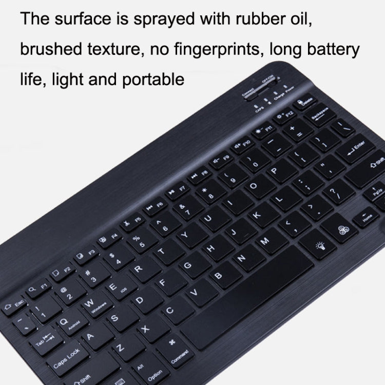 Bộ bàn phím và chuột Bluetooth 10 inch có đèn nền RGB nhiều màu cho điện thoại di động / máy tính bảng, màu đen, trắng