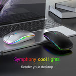 Bộ bàn phím và chuột Bluetooth 10 inch có đèn nền RGB nhiều màu cho điện thoại di động / máy tính bảng, màu đen, trắng