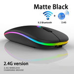 Chuột không dây Bluetooth 3 phím RGB phát sáng im lặng chế độ kép