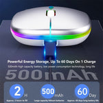 Chuột không dây Bluetooth 3 phím RGB phát sáng im lặng chế độ kép