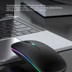 Chuột không dây Bluetooth 3 phím RGB phát sáng im lặng chế độ kép