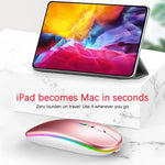 Chuột không dây Bluetooth 3 phím RGB phát sáng im lặng chế độ kép