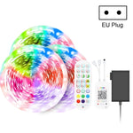 Dây đèn LED điều khiển âm thanh thông minh Bluetooth, chống nước 5050 RGB nhiều màu sắc, dải đèn LED với điều khiển từ xa 24 phím, 5M 150 đèn LED, 5M 300 đèn LED, 10M 300 đèn LED, 10M 600 đèn LED, 15M 450 đèn LED, 20M 360 đèn LED, 30M 540 đèn LED