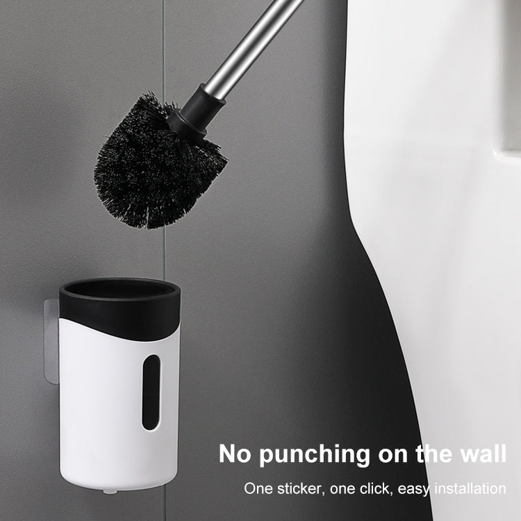 Cọ vệ sinh toilet cán mềm bằng thép không gỉ gắn tường, màu xám, trắng, hồng