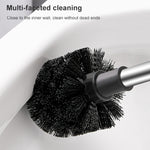 Cọ vệ sinh toilet cán mềm bằng thép không gỉ gắn tường, màu xám, trắng, hồng