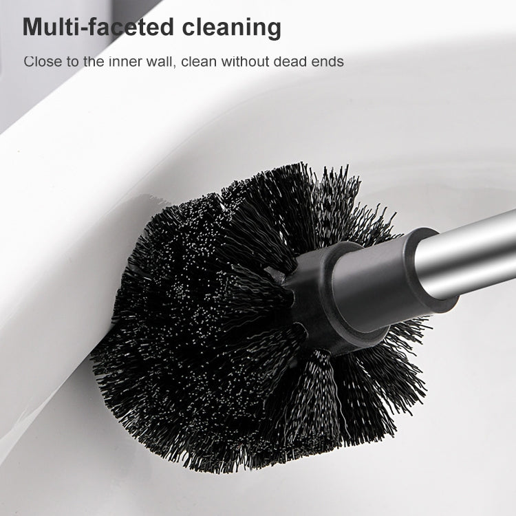 Cọ vệ sinh toilet cán mềm bằng thép không gỉ gắn tường, màu xám, trắng, hồng