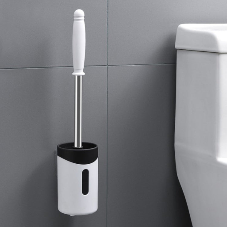 Cọ vệ sinh toilet cán mềm bằng thép không gỉ gắn tường, màu xám, trắng, hồng