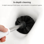 Cọ vệ sinh toilet cán mềm bằng thép không gỉ gắn tường, màu xám, trắng, hồng