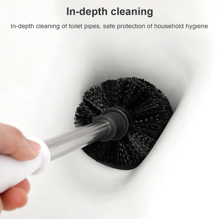 Cọ vệ sinh toilet cán mềm bằng thép không gỉ gắn tường, màu xám, trắng, hồng