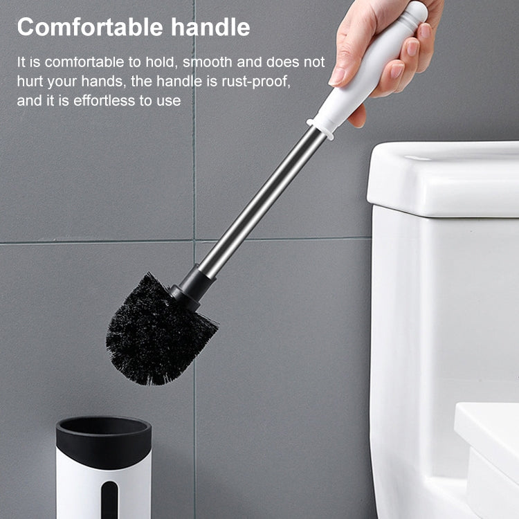 Cọ vệ sinh toilet cán mềm bằng thép không gỉ gắn tường, màu xám, trắng, hồng