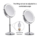 Gương trang điểm LED để bàn hai mặt hình tròn có thể nâng lên, gương phóng đại, gương phẳng + phóng đại 3 lần (mẫu pin 8 inch), gương phẳng + phóng đại 5 lần (mẫu pin 8 inch), gương phẳng + phóng đại 7 lần (mẫu pin 8 inch)