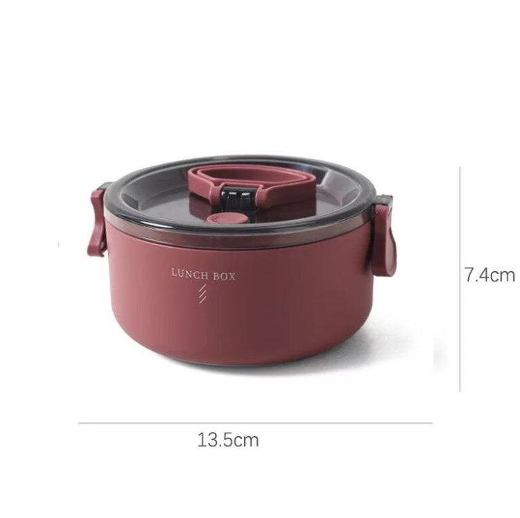 Hộp cơm trưa cách nhiệt hình tròn có ngăn, hộp cơm văn phòng cho học sinh, có thể hâm nóng bằng lò vi sóng, một lớp