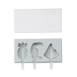 Khuôn làm kem que tự làm bằng silicone hình hoạt hình có nắp, giao màu ngẫu nhiên, hình chim gõ kiến trái cây, kem, người tuyết, hà mã, thỏ