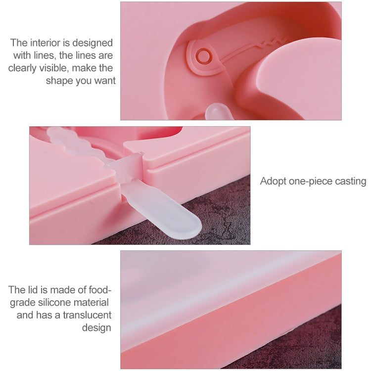 Khuôn làm kem que tự làm bằng silicone hình hoạt hình có nắp, giao màu ngẫu nhiên, hình chim gõ kiến trái cây, kem, người tuyết, hà mã, thỏ