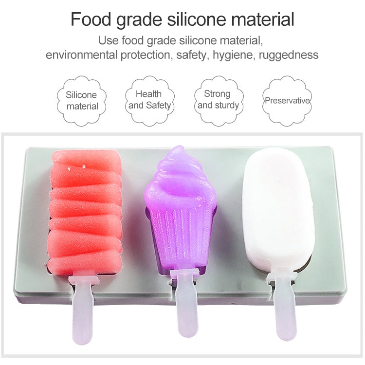 Khuôn làm kem que tự làm bằng silicone hình hoạt hình có nắp, giao màu ngẫu nhiên, hình chim gõ kiến trái cây, kem, người tuyết, hà mã, thỏ