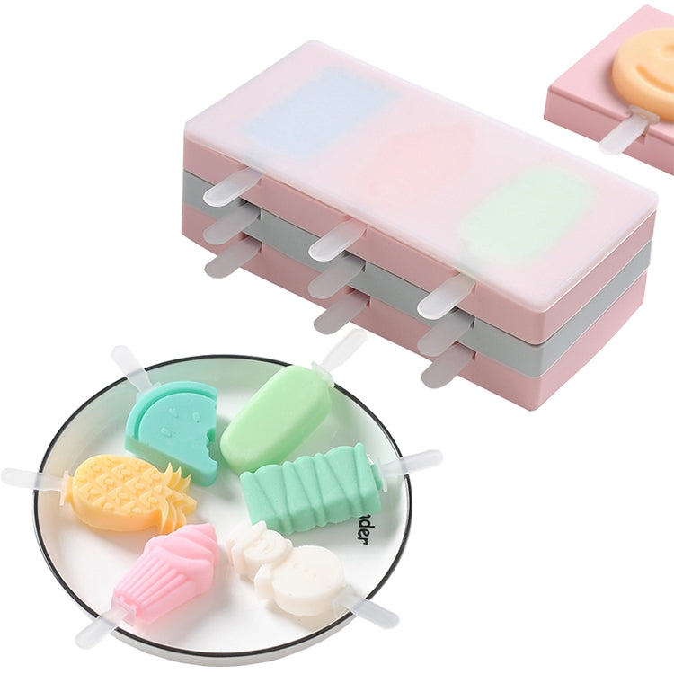 Khuôn làm kem que tự làm bằng silicone hình hoạt hình có nắp, giao màu ngẫu nhiên, hình chim gõ kiến trái cây, kem, người tuyết, hà mã, thỏ